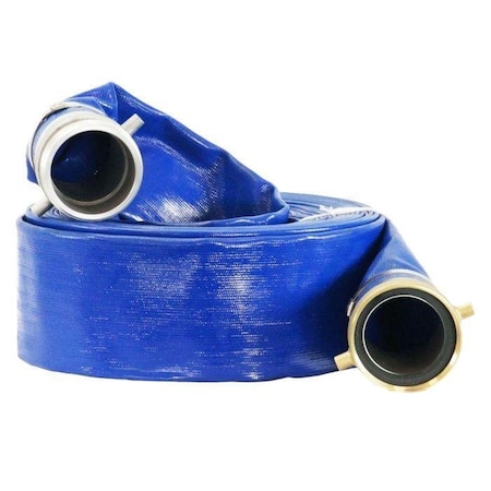 Duromax 3 in. x 50 ft. Pin Lug Fittings PVC Lay Flat Water Pump Discharge Hose, Reinforcement Spiral Plies XPH0350D